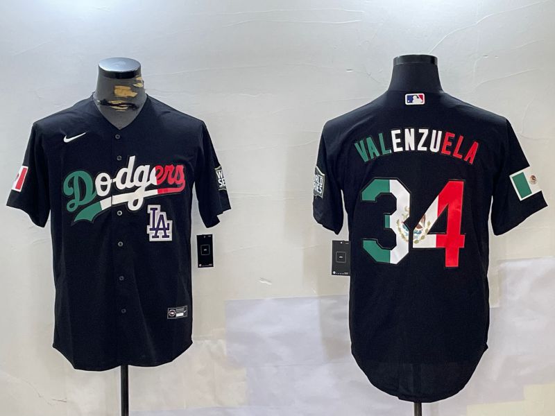 Men Los Angeles Dodgers #34 Valenzuela Black Game 2024 Nike MLB Jersey style 112014